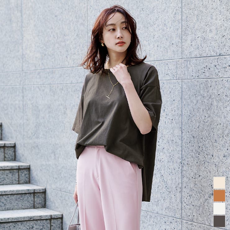 オーガニックコットンヘムデザインtシャツ トップス レディース 品番 Tv Titivate ティティベート のレディース ファッション通販 Shoplist ショップリスト