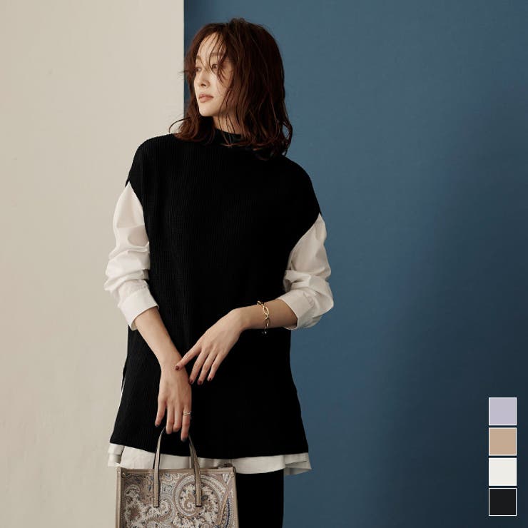 フレンチスリーブボトルネックニットベスト トップス レディース 品番 Tv Titivate ティティベート のレディース ファッション通販 Shoplist ショップリスト