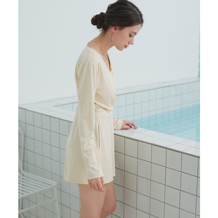 美品✨ティッカ 2024SS リネンコンビネゾン オールインワン カシュクール セール】 【TICCA/ティッカ】 リネンコンビネゾン （サロペット