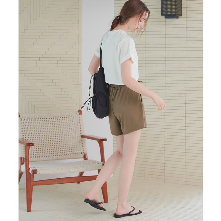 カップ付半袖Tシャツ×ショートパンツ セット水着 水着体型カバー