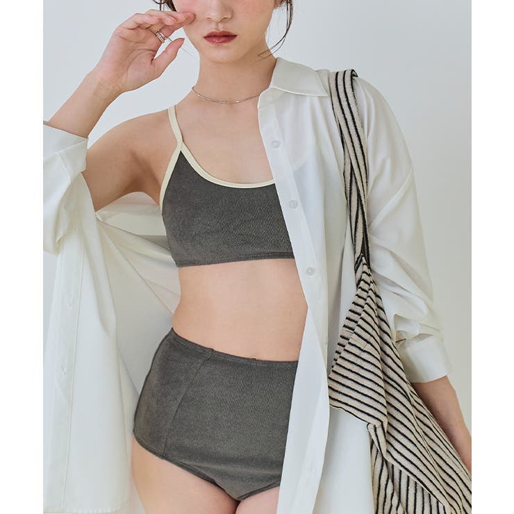 パイル素材パイピングビキニ/水着【SEADRESS シードレス】[品番