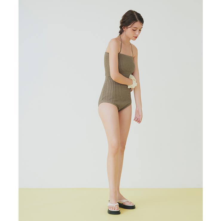 太リブニットデザインワンピース/水着【SEADRESS シードレス】[品番