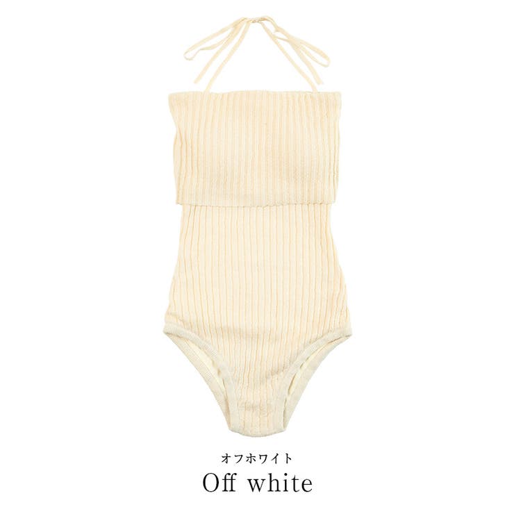 太リブニットデザインワンピース/水着【SEADRESS シードレス
