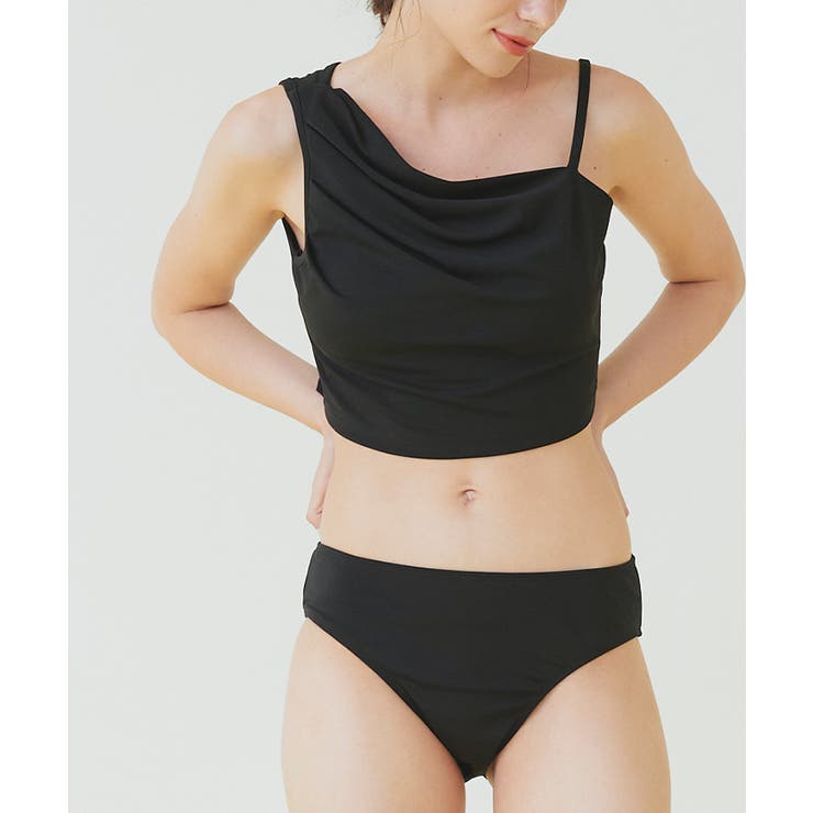 Cider◆Vネック◆ストライプ◆ビキニセット◆ショートパンツ付 レースレディース Lace Ladies ハイウエストショーツビキニ