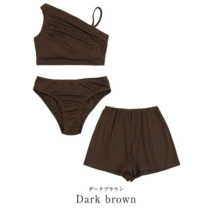 ショートパンツ付タックビキニ/セット水着【SEADRESS シードレス
