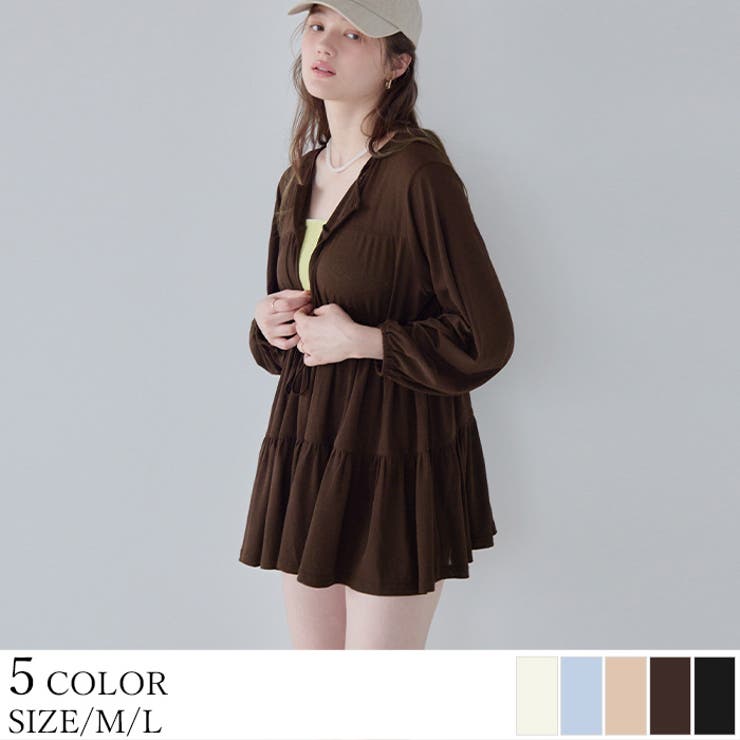 ティアードロングカーディガン/ラッシュガード【SEADRESS シードレス】 | titivate | 詳細画像1 