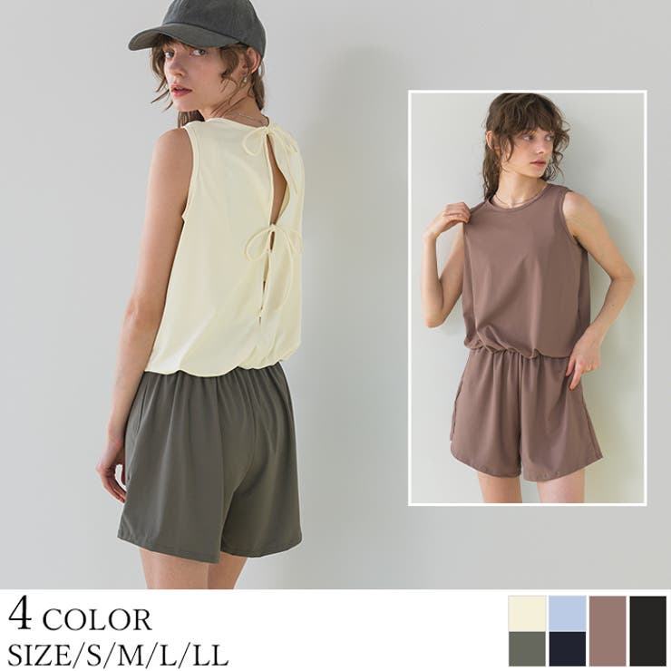 バックリボンノースリーブオールインワン/水着【SEADRESS シードレス】 | titivate | 詳細画像1 