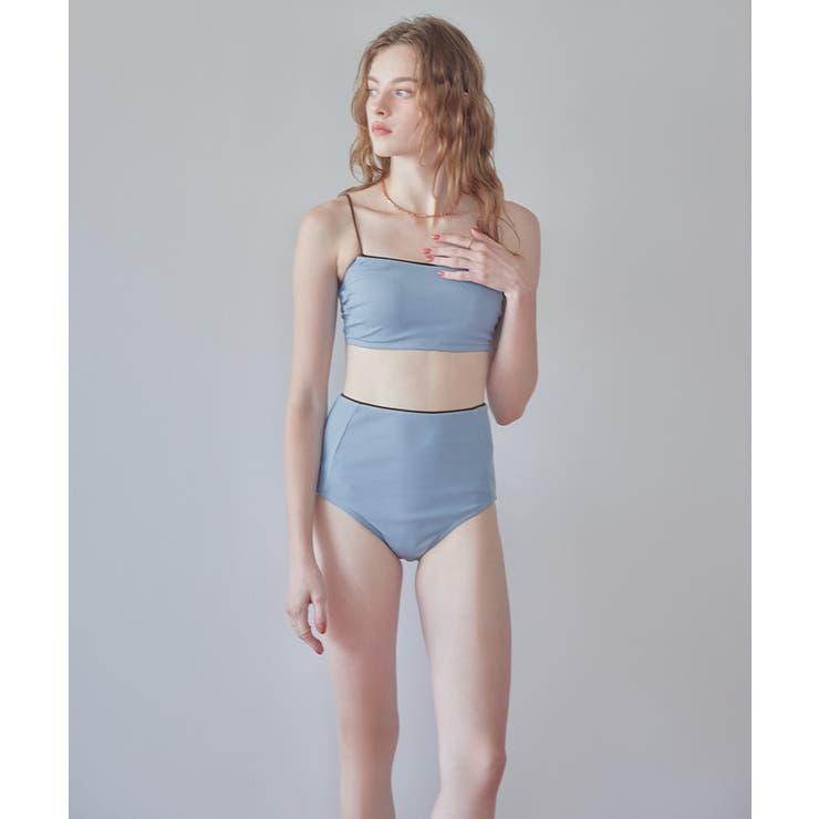バイカラーラインシンプルハイウエストビキニ 水着 | titivate | 詳細画像27 