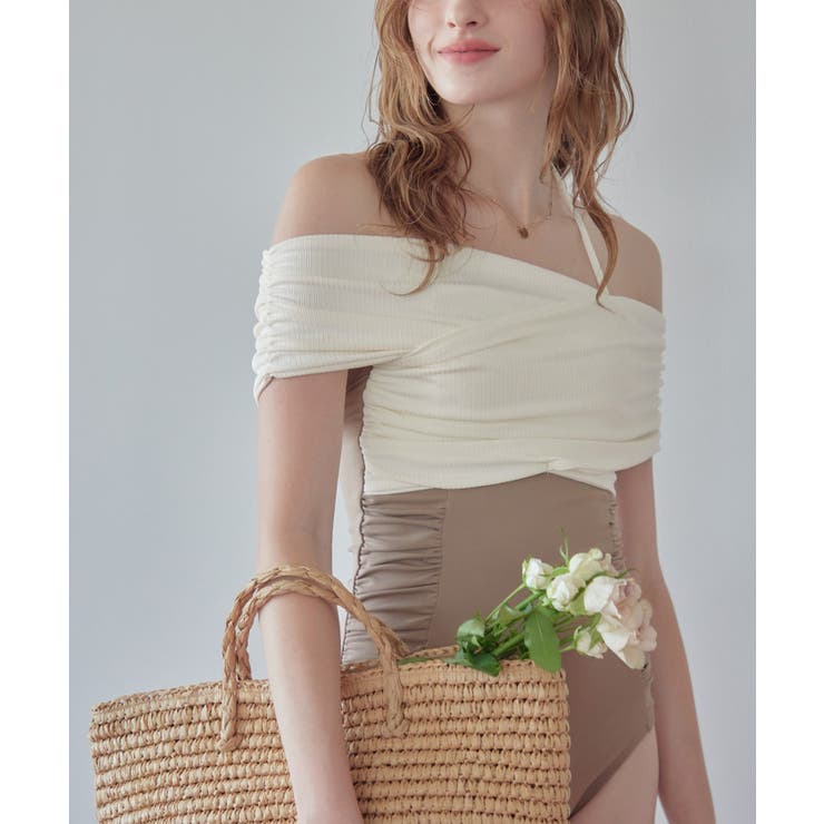 クロスオフショルダーギャザーワンピース/水着【SEADRESS シードレス】 | titivate | 詳細画像21 