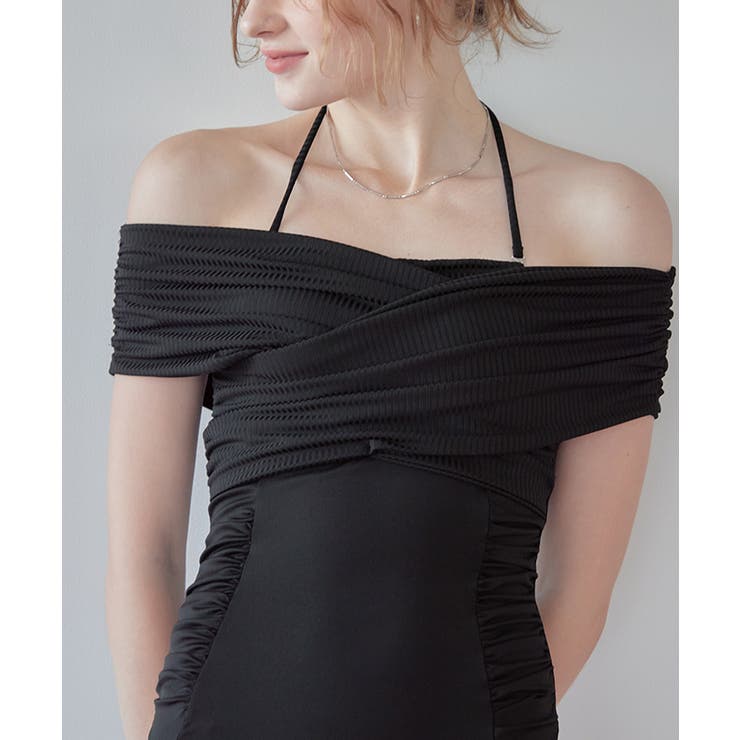 クロスオフショルダーギャザーワンピース/水着【SEADRESS シードレス】 | titivate | 詳細画像25 