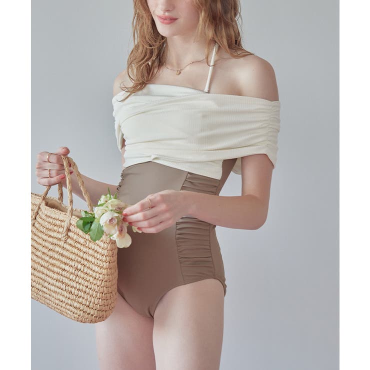 クロスオフショルダーギャザーワンピース/水着【SEADRESS シードレス】 | titivate | 詳細画像7 