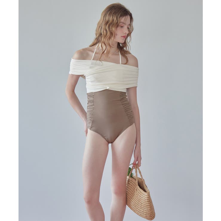 クロスオフショルダーギャザーワンピース/水着【SEADRESS シードレス】 | titivate | 詳細画像8 