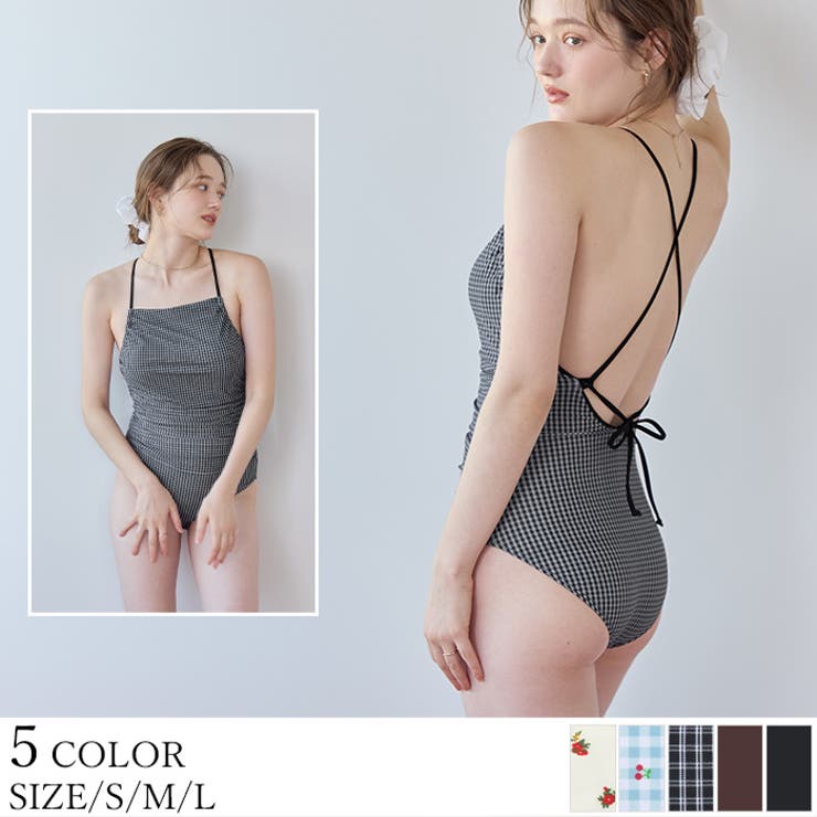 サイドギャザーバッククロスデザインワンピース 水着【SEADRESS シードレス… | titivate | 詳細画像1 