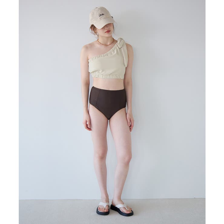 3点セット ギャザーワンショルダービキニ×ショートパンツ 水着【SEADRESS | titivate | 詳細画像4 