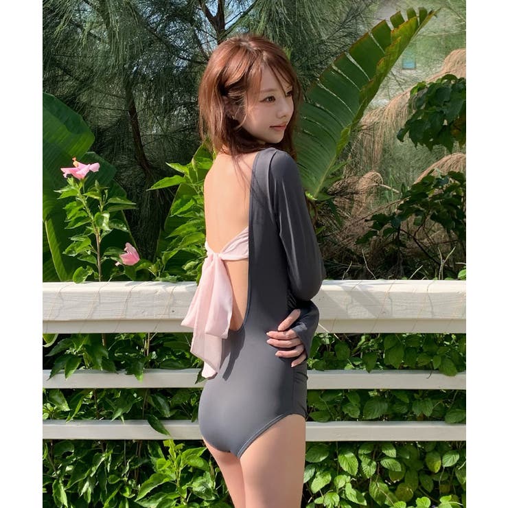バックオープンリボン長袖ワンピース/水着【SEADRESS シードレス】 | titivate | 詳細画像21 