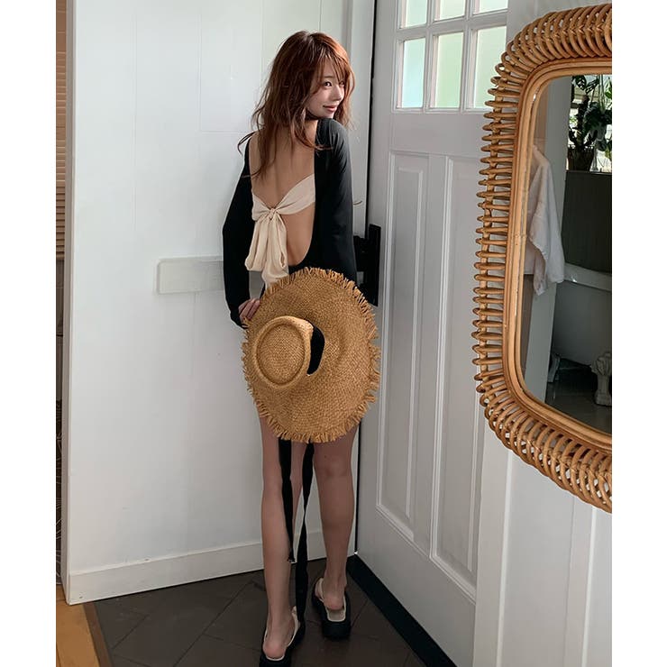 バックオープンリボン長袖ワンピース/水着【SEADRESS シードレス】 | titivate | 詳細画像27 