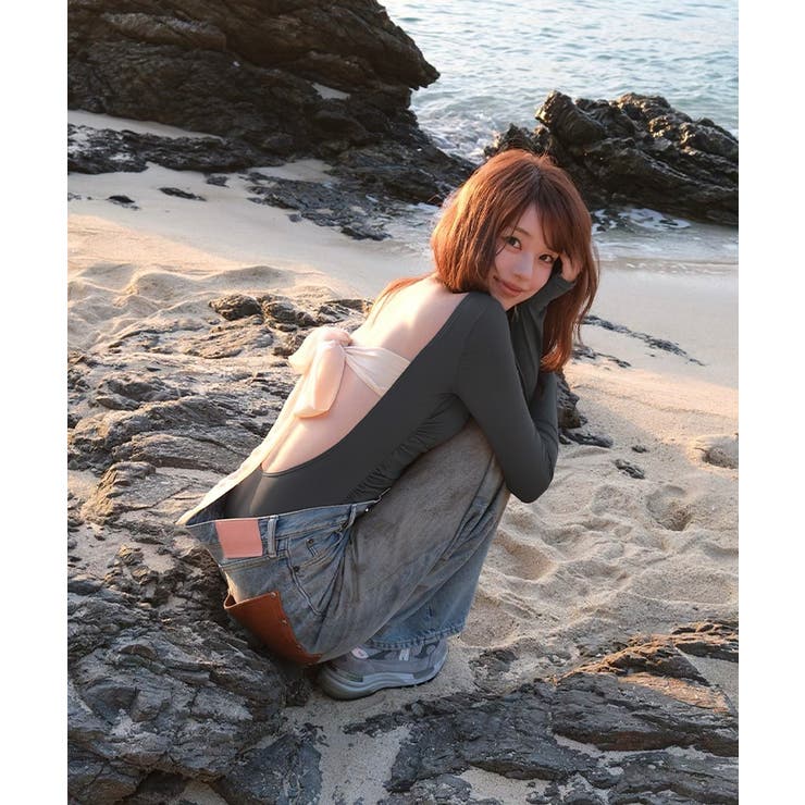 バックオープンリボン長袖ワンピース/水着【SEADRESS シードレス】 | titivate | 詳細画像30 