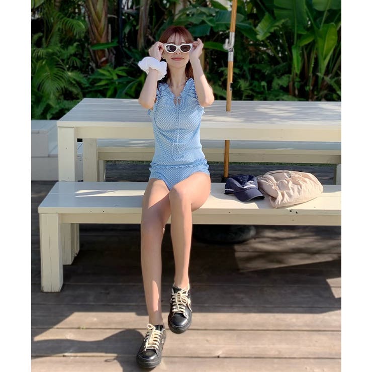 チェック柄フリルタンクトップビキニ/水着【SEADRESS シードレス】 | titivate | 詳細画像4 