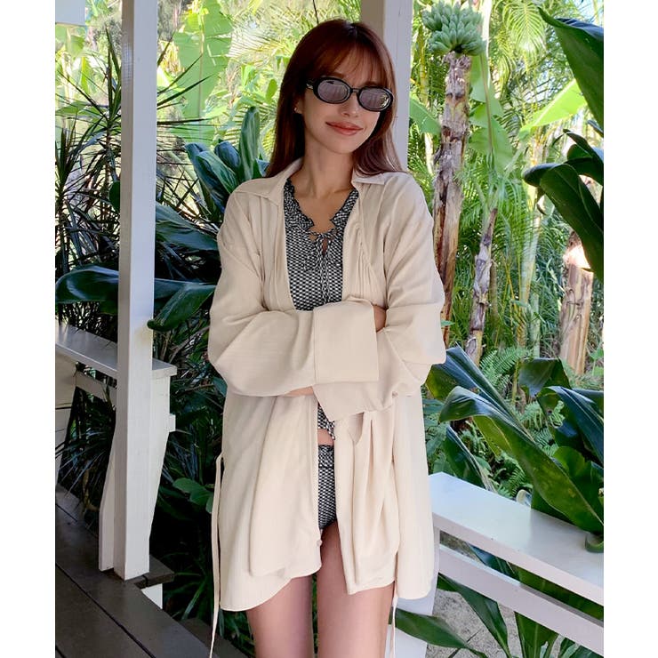 カシュクールギャザーオーバーサイズシャツ ラッシュガード【SEADRESS シー… | titivate | 詳細画像10 