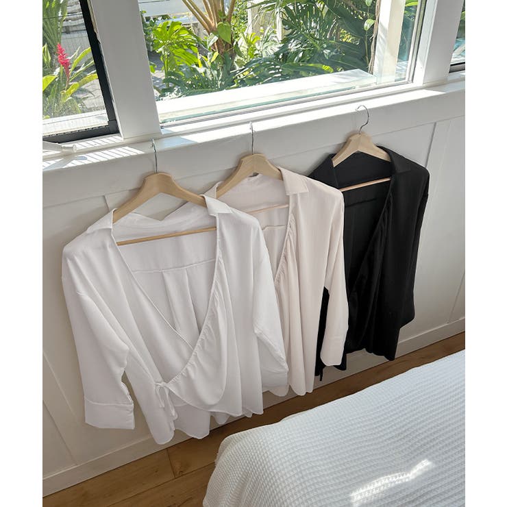 カシュクールギャザーオーバーサイズシャツ ラッシュガード【SEADRESS シー… | titivate | 詳細画像13 