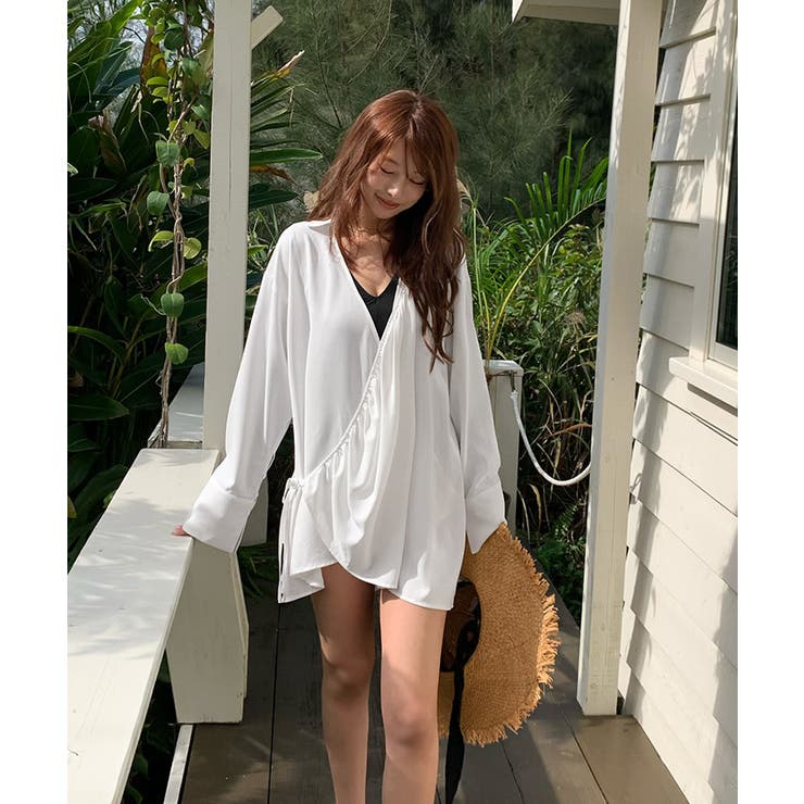 カシュクールギャザーオーバーサイズシャツ ラッシュガード【SEADRESS シー… | titivate | 詳細画像18 