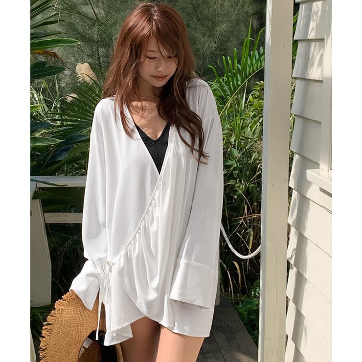 カシュクールギャザーオーバーサイズシャツ ラッシュガード【SEADRESS シー… | titivate | 詳細画像20 