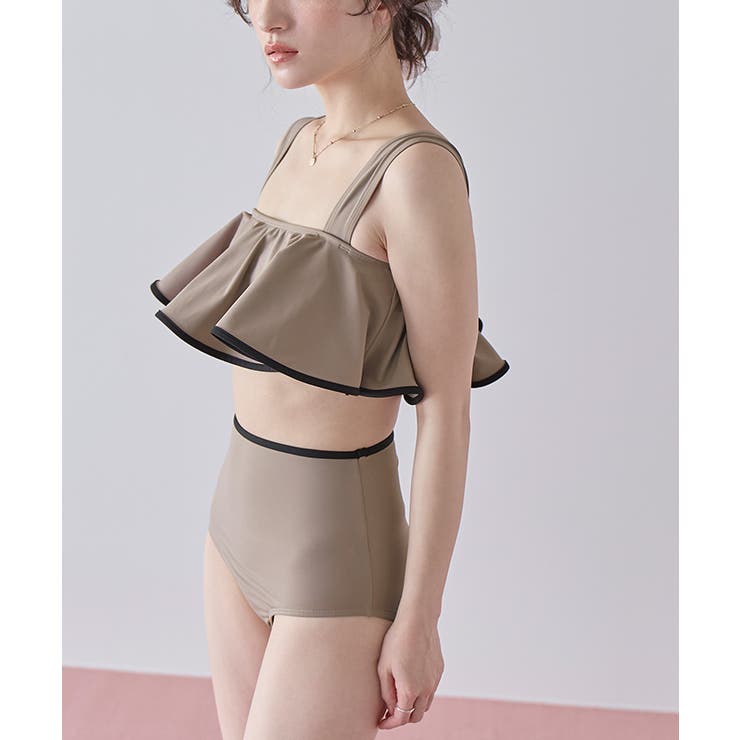 パイピングフリルハイウエストビキニ/水着【SEADRESS シードレス】 | titivate | 詳細画像2 