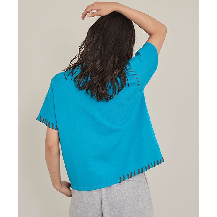 配色ステッチ半袖トップス【miette ミエット】 | titivate | 詳細画像14 