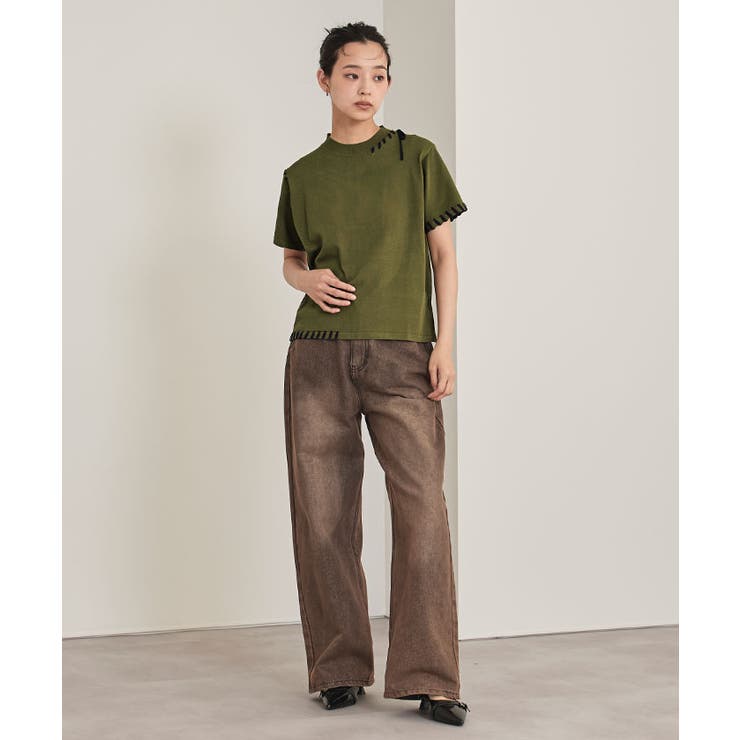 配色ステッチ半袖トップス【miette ミエット】 | titivate | 詳細画像15 