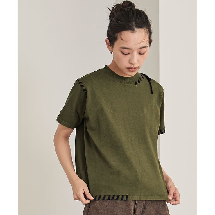 配色ステッチ半袖トップス【miette ミエット】 | titivate | 詳細画像17 