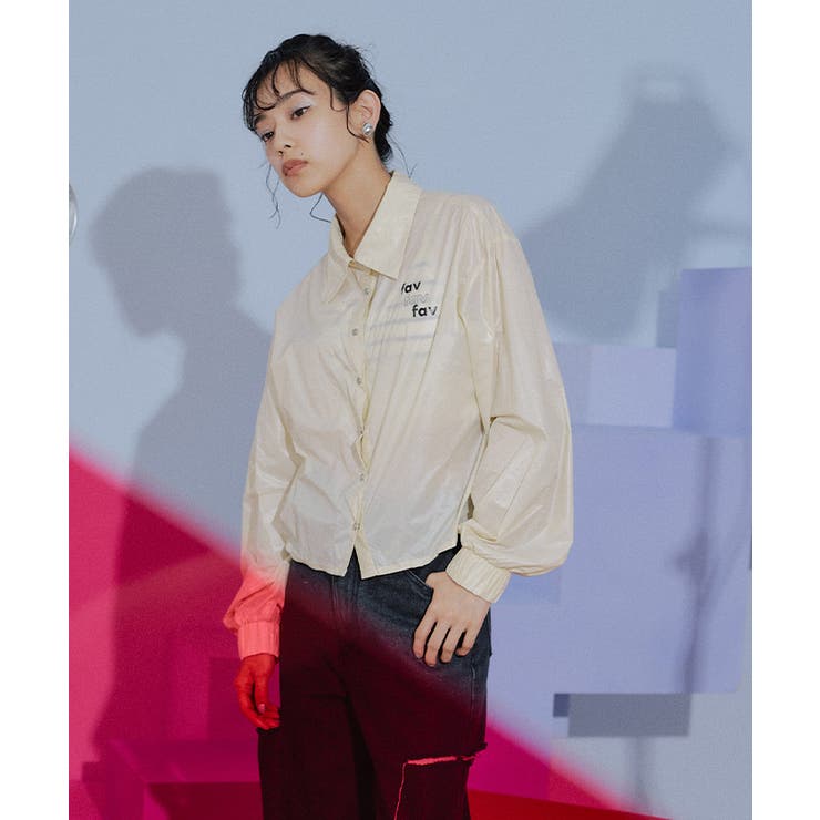 favプリントナイロンショートシャツ【miette ミエット】 | titivate | 詳細画像5 