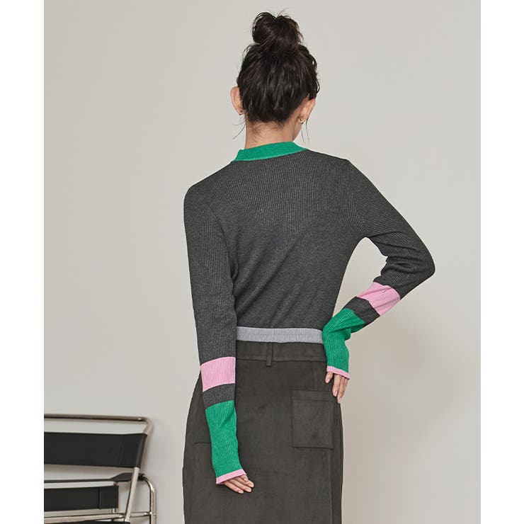 マルチ配色フィンガーリブニット【miette ミエット】 | titivate | 詳細画像3 