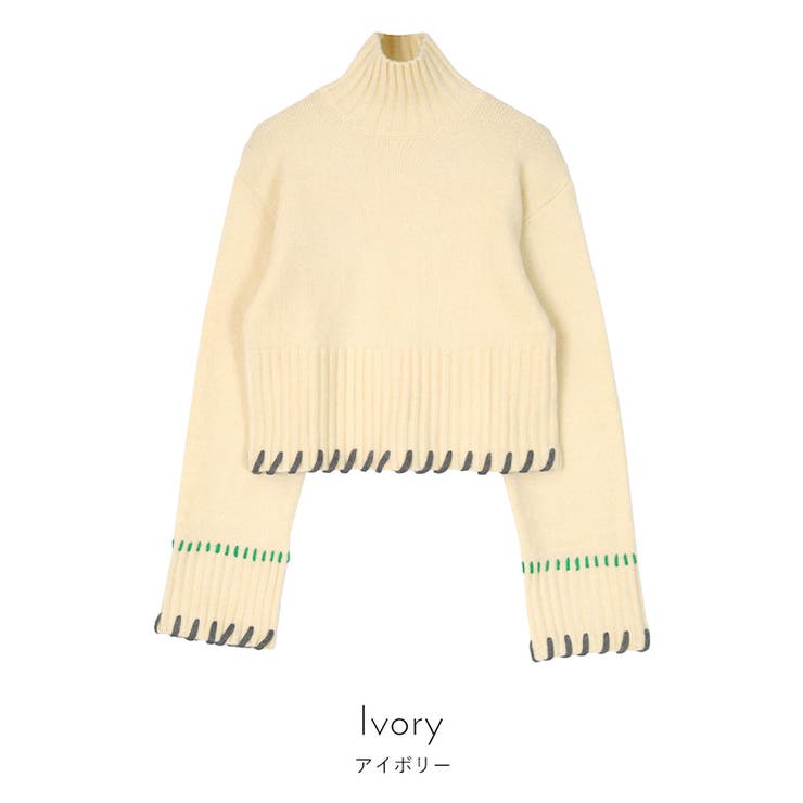 配色ステッチハイネックニット【miette ミエット】 | titivate | 詳細画像2 