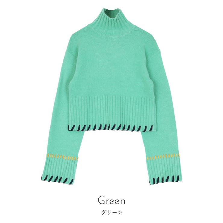 配色ステッチハイネックニット【miette ミエット】 | titivate | 詳細画像3 