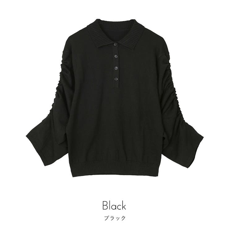 シャーリングスリーブ襟付きニット【miette ミエット】 | titivate | 詳細画像4 