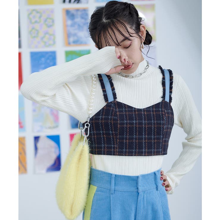 チェック柄フリンジビスチェ【miette ミエット】 | titivate | 詳細画像4 