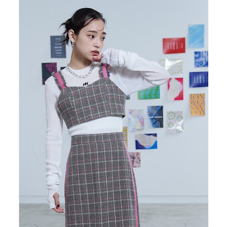 チェック柄フリンジビスチェ【miette ミエット】 | titivate | 詳細画像5 