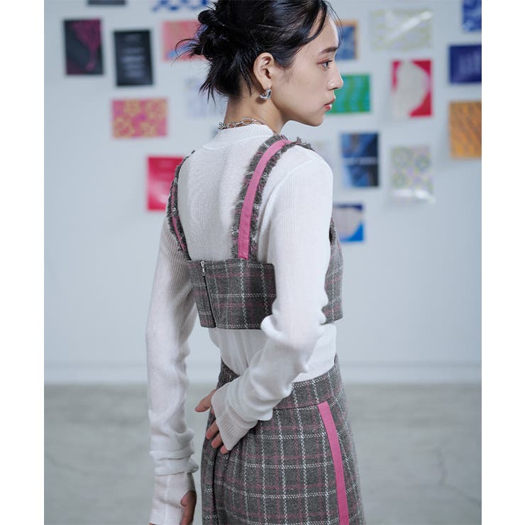 チェック柄フリンジビスチェ【miette ミエット】 | titivate | 詳細画像9 