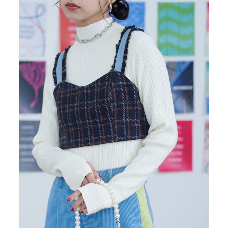 チェック柄フリンジビスチェ【miette ミエット】 | titivate | 詳細画像13 