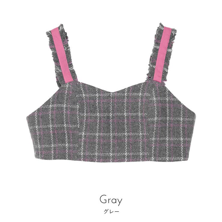 チェック柄フリンジビスチェ【miette ミエット】 | titivate | 詳細画像2 