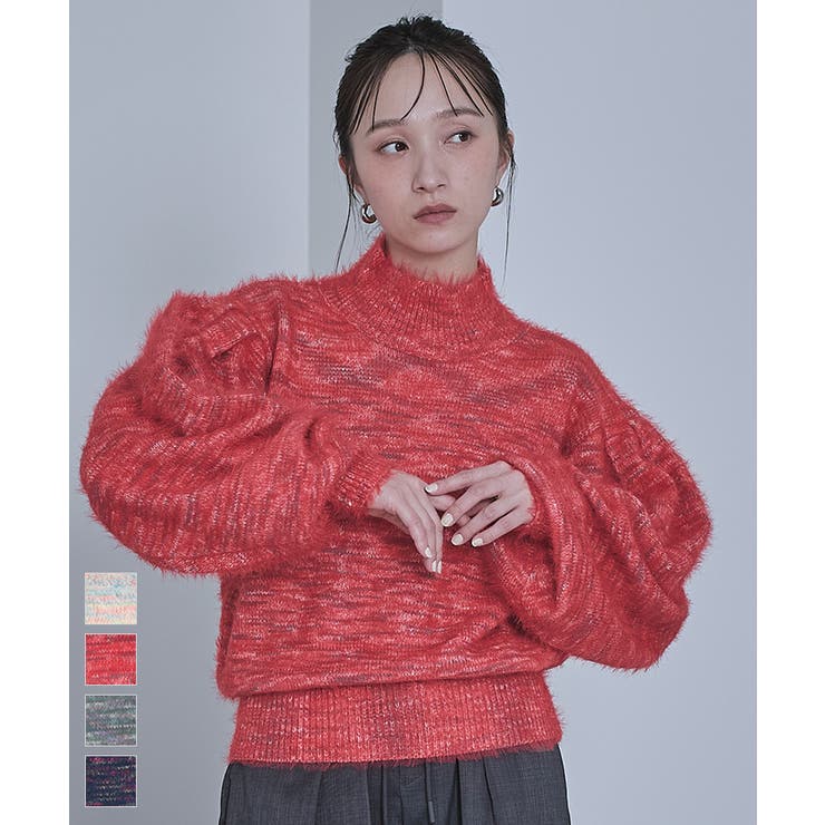 シャギーミックスヤーンボリュームスリーブニット【miette ミエット】 | titivate | 詳細画像1 