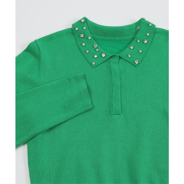 ビジューカラー裾ロゴポロニット【miette ミエット】 | titivate | 詳細画像15 