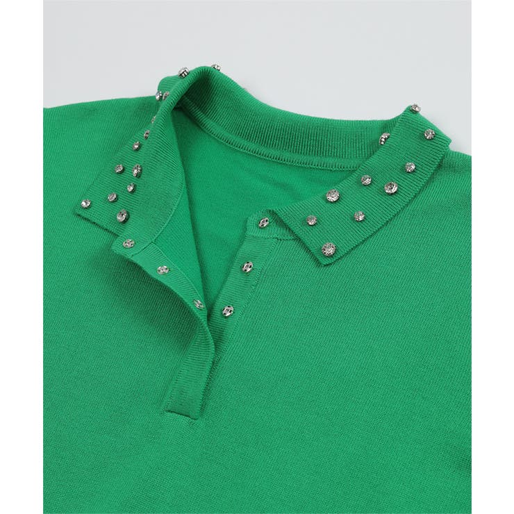 ビジューカラー裾ロゴポロニット【miette ミエット】 | titivate | 詳細画像16 