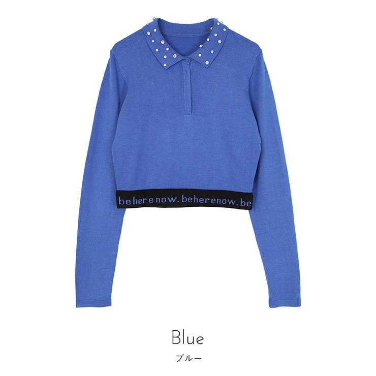 ビジューカラー裾ロゴポロニット【miette ミエット】 | titivate | 詳細画像4 