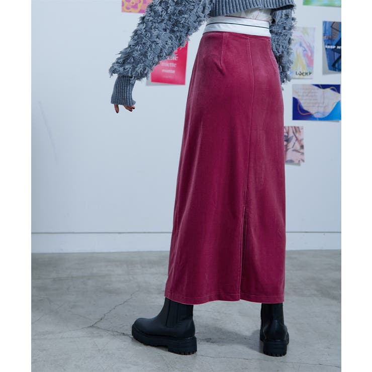 ウエスト折り返しマーベルトベロアスカート【miette ミエット】 | titivate | 詳細画像10 