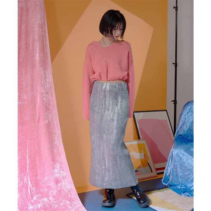 ウェーブネックライン裾ドロストショートニット【miette ミエット】 | titivate | 詳細画像13 