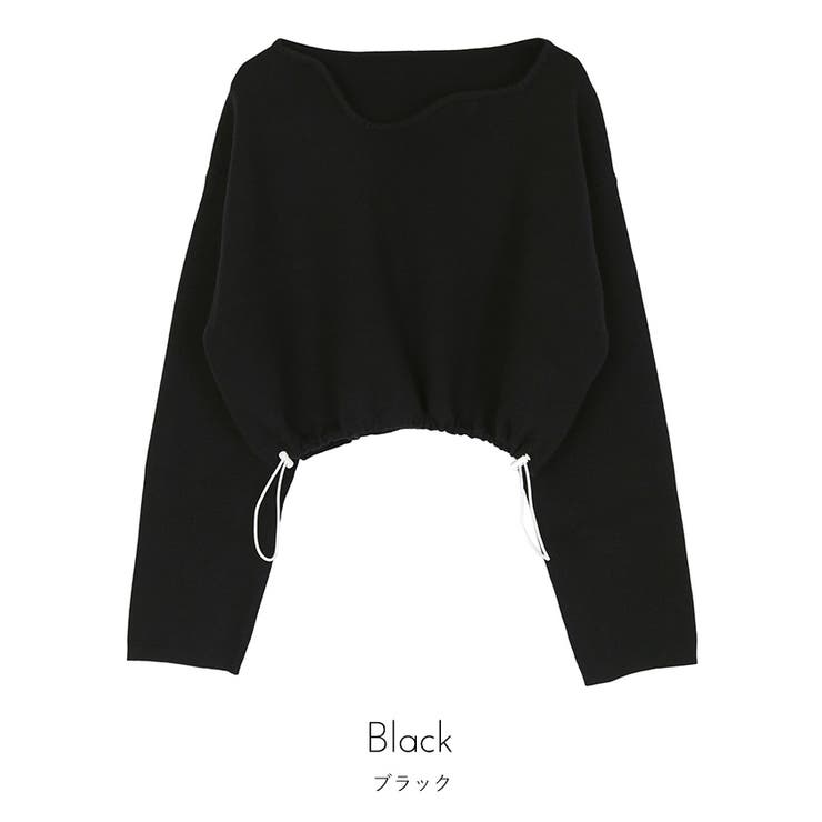 ウェーブネックライン裾ドロストショートニット【miette ミエット】 | titivate | 詳細画像5 