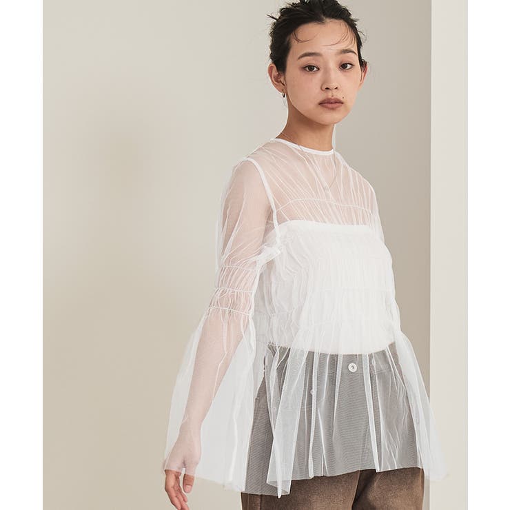 チュールシャーリングトップス【miette ミエット】 | titivate | 詳細画像7 
