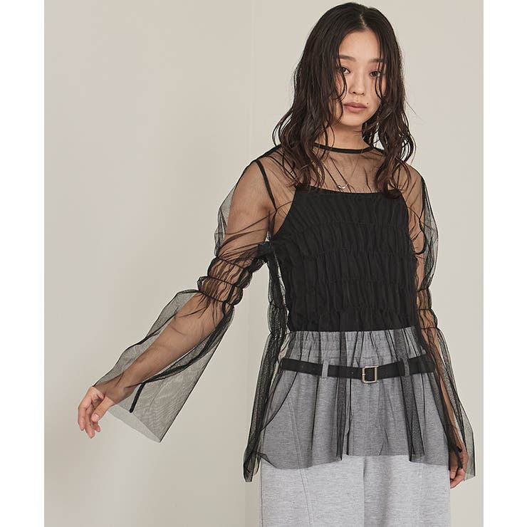 チュールシャーリングトップス【miette ミエット】 | titivate | 詳細画像12 
