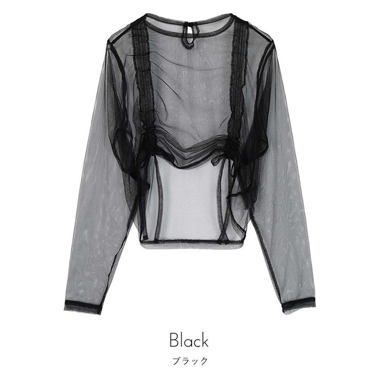 チュールフロントシャーリングトップス【miette ミエット】 | titivate | 詳細画像2 